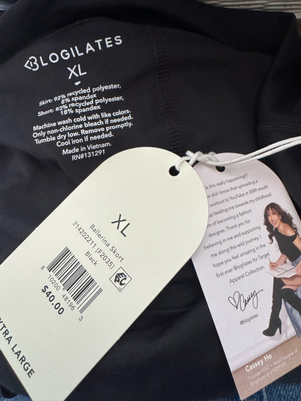 Blogilates Ballerina Skort Active Skirt Shorts Flare Swirl Jet Black Size XL NWT - Picture 6 of 10